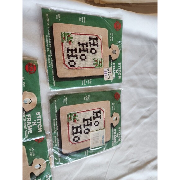 Lot of 3 Vintage NMI Stitch 'N Hang Cross Stitch Ornament Kits NOS Made In USA - Picture 11 of 11